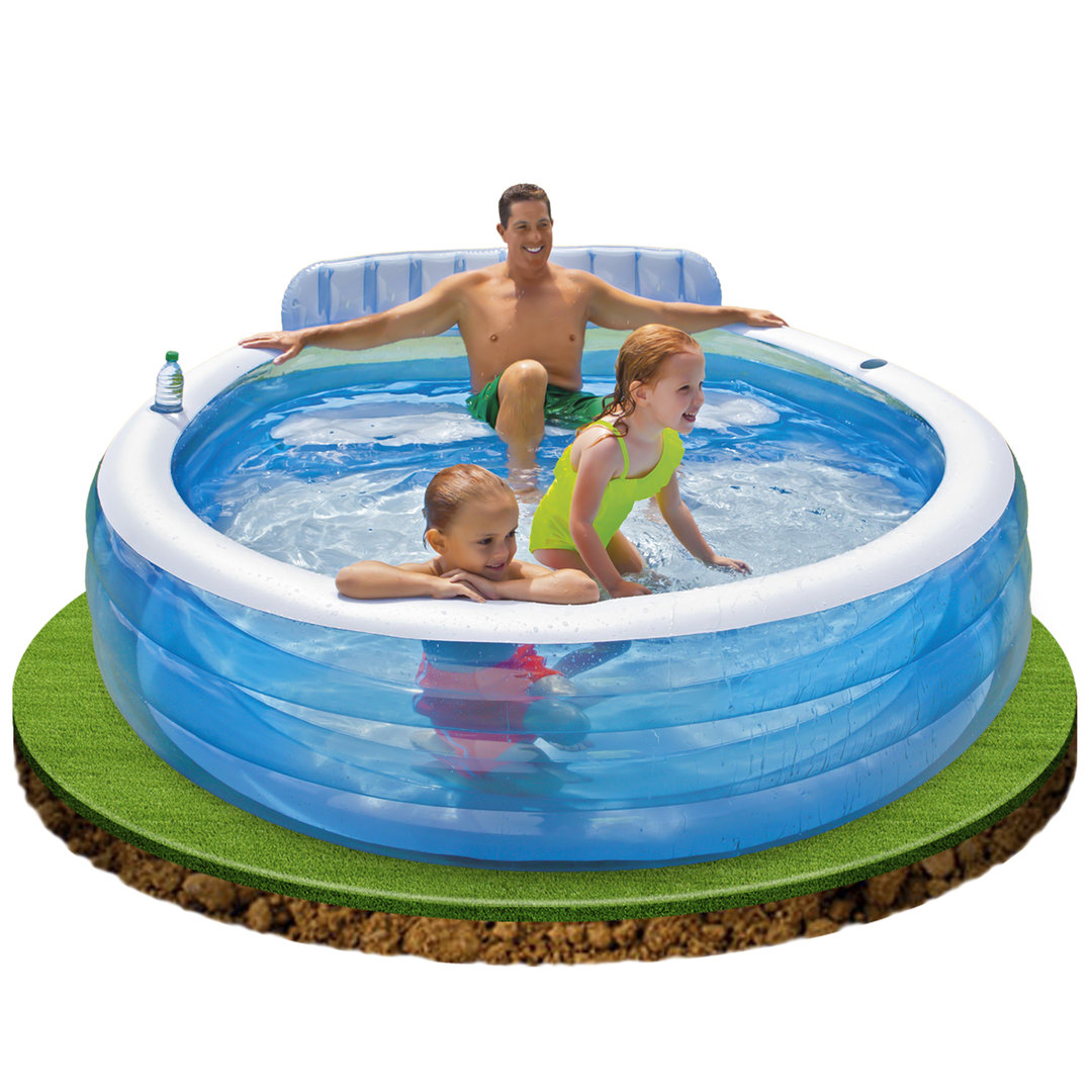 Toddlers for Ages 6 + GraPefruiT Family Inflatable Swimming Pool Round Lounge Inflatable Pool for Kids Suitable for Outdoor Garden Backyard Summer Time Water Party Adult 66 x 16 Full Sized 