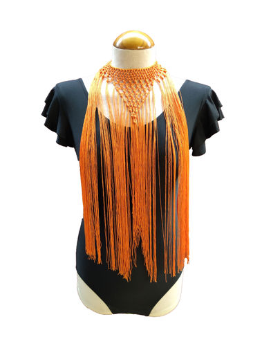 Collar Flecos Largos CF02   color Naranja