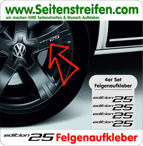 VW T4 T5 T6 Edition 25 set completo de pegatinas para Llantas  N°: 6010