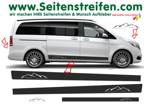 Mercedes Benz Clase V - Wandern Berge set completo de pegatinas laterales  N°: 3610