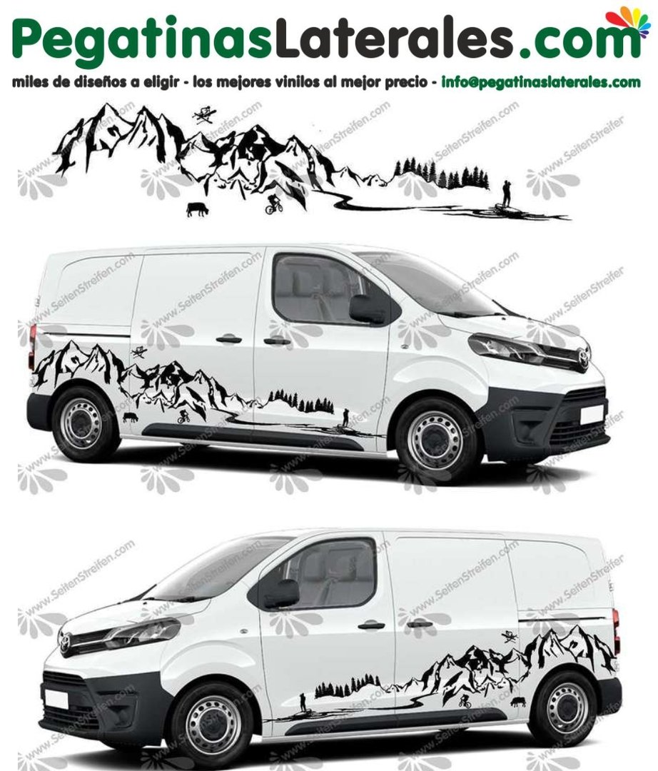Toyota ProAce & Verso - Stand Up Paddle - Montañas Lago Mar - set de pegatinas laterales N°:U 5011