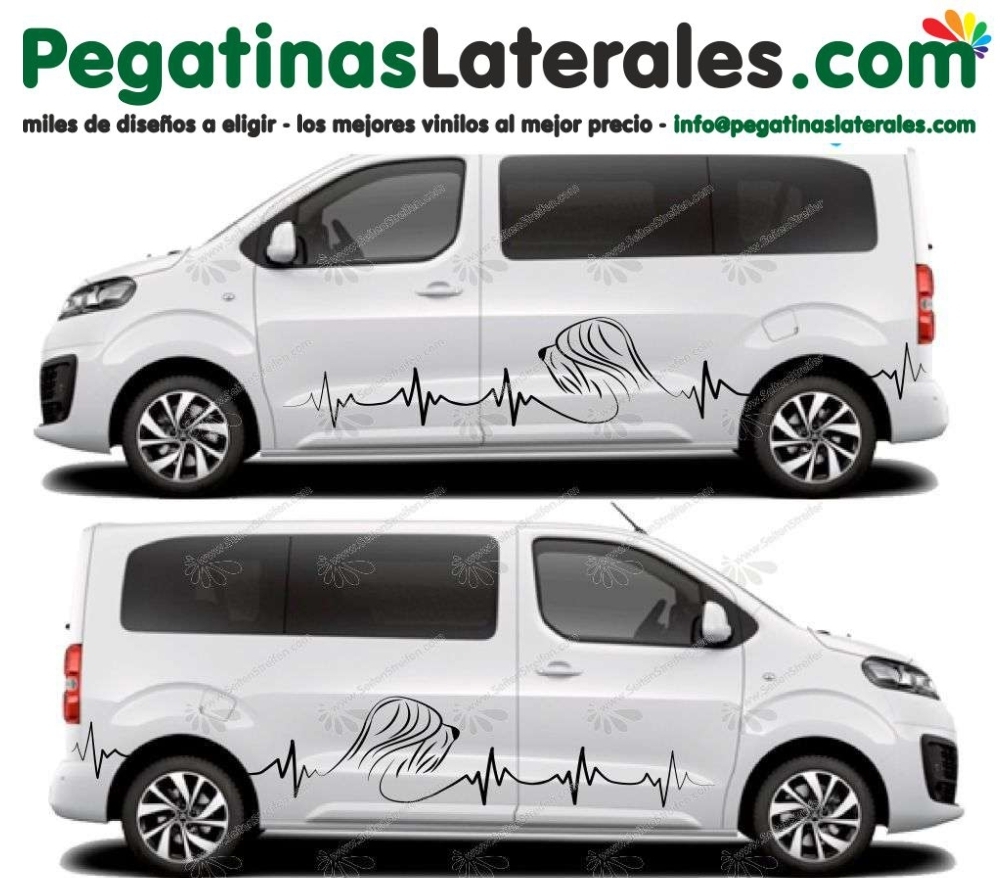Opel Zafira Life & Vivaro- Perro Briard Collie- Set Pegatinas Laterales Adhesivo Sticker Set - U5024