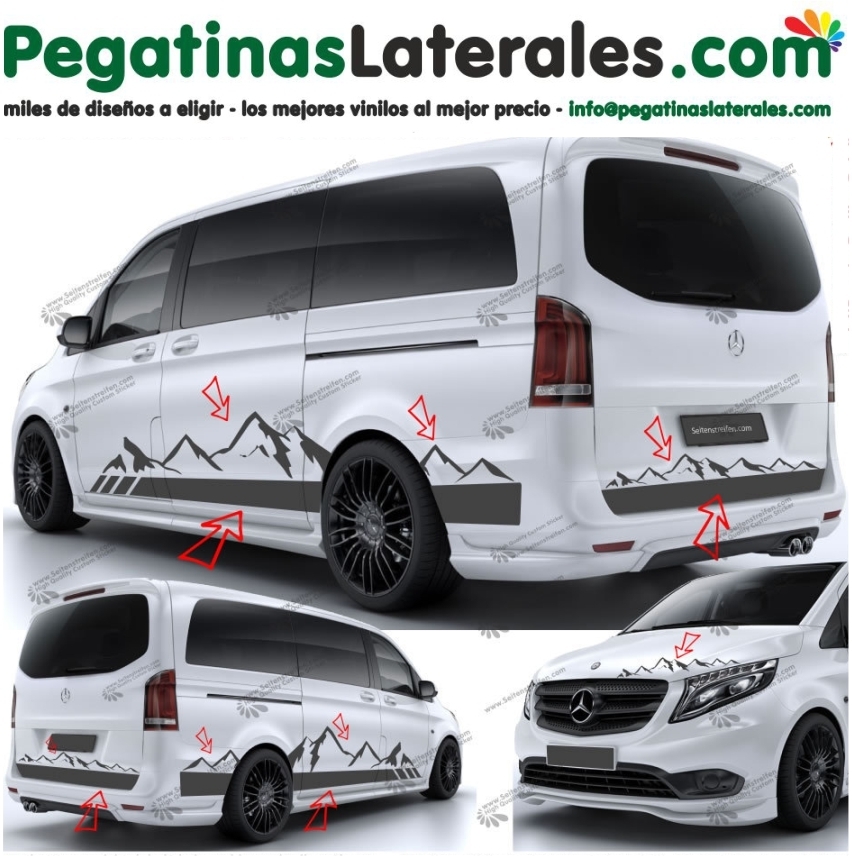 Mercedes Clase V - Montañas Panorama  - set completo de pegatinas laterales  N°:949