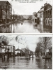 BOULOGNE SUR SEINE (92) - Inondation de 1910, 2 cartes photo > L'Avenue de la reine > Grande Rue