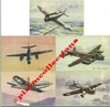 AVIATION - Avions de combat : 5 cartes, Marauder, B26, Aircobra, Amiot 43, Lancaster, Thunderbolt