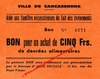 CARCASSONNE (11) - "Ville de Carcassonne - Aide aux familles nécessiteuses du fait des évènements