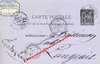 RENNES (35) - Carte postale 1880 - 10c Sage noir sur mauve - Porte entête par étiquette