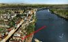 LAMAGISTERE (82) - En avion au dessus de… - Vue générale aérienne, le Pont suspendu sur la Garonne
