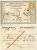 EPERNAY (51) - Carte postale pionnière 1873 avec repiquage pour avis d'expédition des "VERRERIES de.
