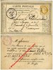 RONCHAMP (70) - Carte postale pionnière 1874 avec repiquage pour avis d'expédition