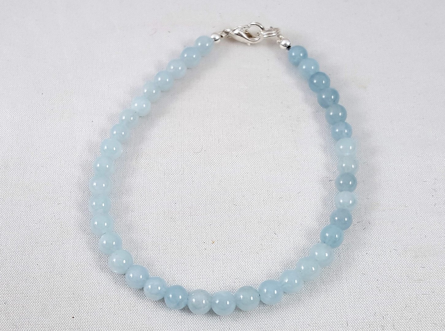 AIGUE MARINE - bracelet en perles regulières de diamètre 5 mm
