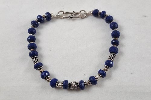 LAPIS-LAZULI - Bracelet en perles de lapis-lazuli facettées