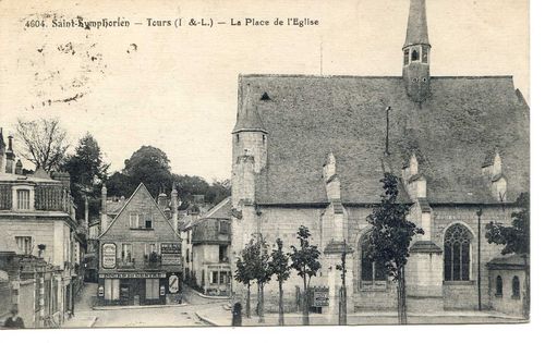 carte postale - TOURS / SAINT SYMPHORIEN (37) - LA PLACE DE L'EGLISE