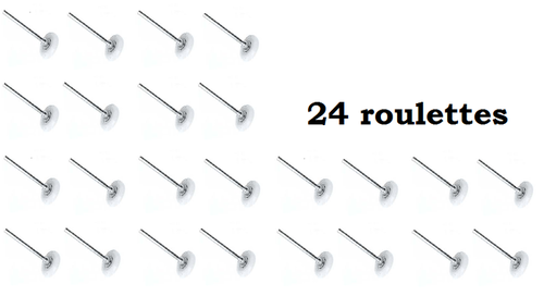 24 Roulettes de porte sectionnelle nylon
