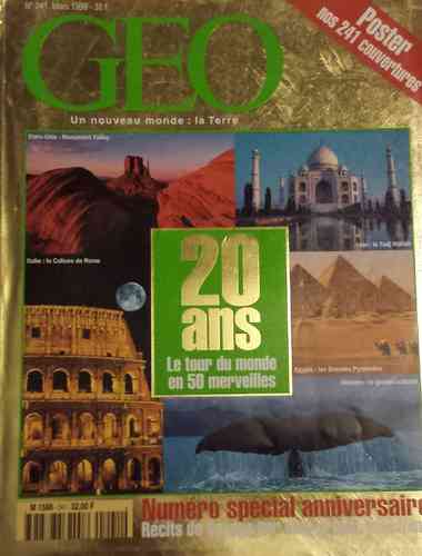 LIVRE Geo 20 ans le tour du monde en 50 merveilles n°241