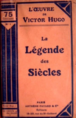 LIVRE l'oeuvre de victor hugo 2 la légende des siecles 1944
