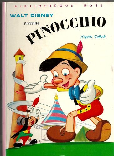 LIVRE Walt Disney pinocchio Bibliothèque rose 1982