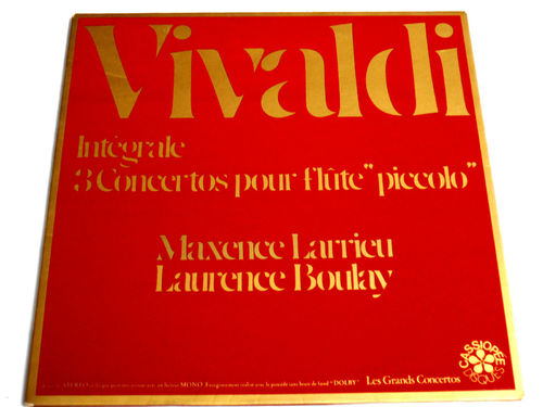 VINYL 33T vivaldi maxence larrieu laurence boulay intégrale 3 concertos pour flute piccolo 1971