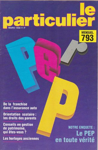 LIVRE revue le particulier N°793 mensuel 1990