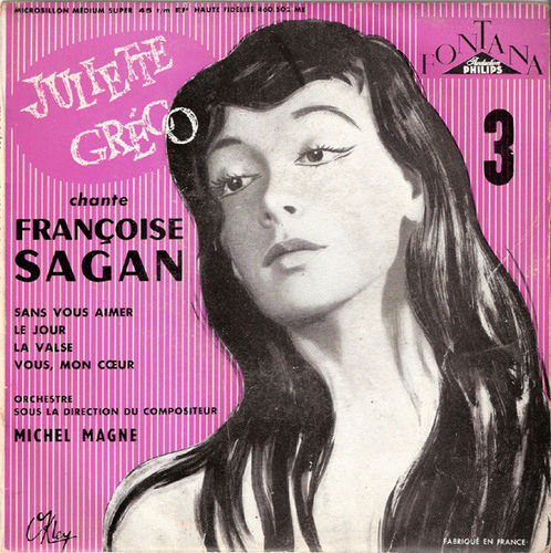 VINYL 45T juliette greco chante françoise sagan 1957