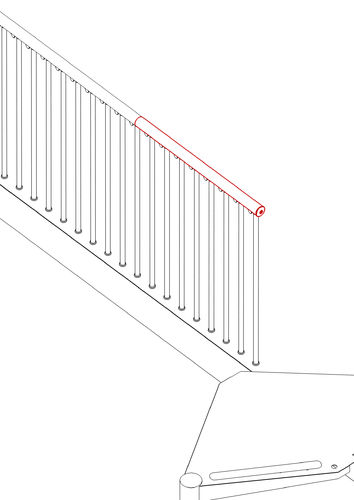 Straight Wooden Handrail 1000mm