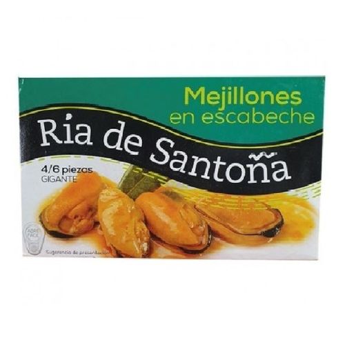 Mejillones gigantes en escabeche Ria de Santoña de 4/6.