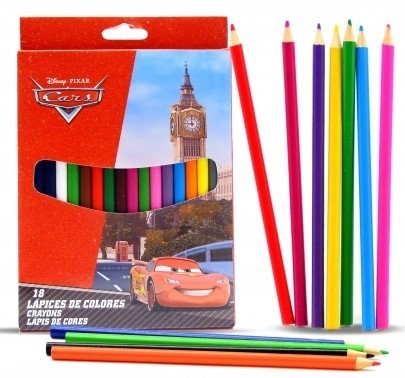 18 lapices color Cars
