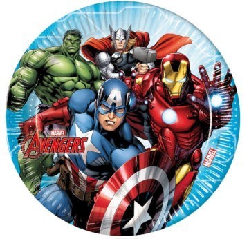 6 platos papel Avengers 23cm