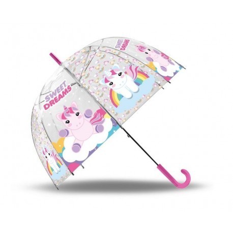 umbrella transparent automatic unicorn 48cm