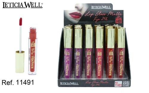 LIPGLOSS MATTE FIJO 24H. 6 COLORES HD (0.65€‚ UNIDAD) PACK 24 LETICIA WELL
