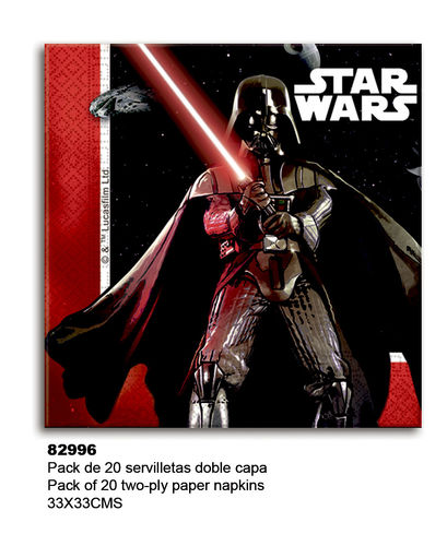 20 servilletas papel Star wars 33cm