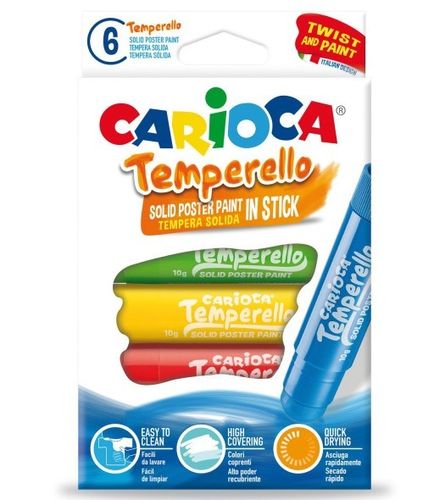 6 solid poster paint in stick CARIOCA