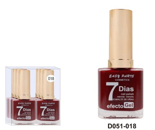 nail polish 7 days efect gel (0,55€/pcs) PACK 6 EASY PARIS