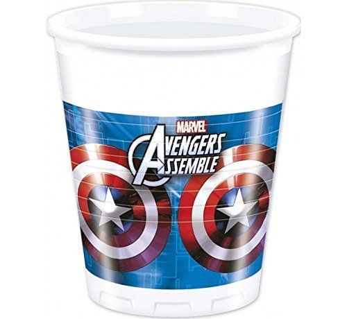 8 vasos plastico Avengers 200ml
