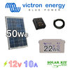 Kit solaire 12v 50Wc + batterie 22Ah VICTRON