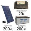 Kit solaire 12v 200Wc + batterie 200Ah