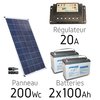 Kit solaire 12v 200Wc + batteries 2x100Ah