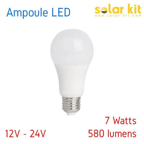 Lot ampoules LED 7W 12V-24V E27 - vendues par 5