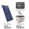 Kit solaire 12v 50Wc + batterie 100Ah