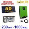 Solar kit 50Wp 1000W/230V PWM -  battery 38Ah