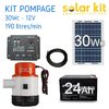 Kit solaire 12v 30Wc 24Ah + pompe à eau 190 L-min