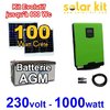 Kit solaire 230V 1000W - 2x50Wc PWM - batterie AGM 100Ah