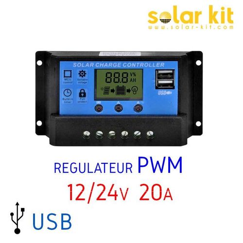 Régulateur PWM NV 20A 12-24V USB