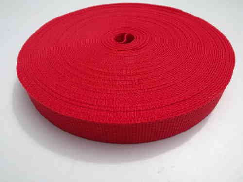 25mm Webbing Red Textured Weave x 100 metres