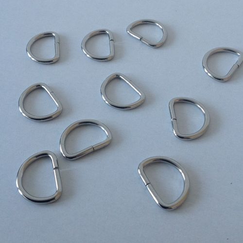 18mm Metal D Ring Buckles x 10 for 15mm Webbing