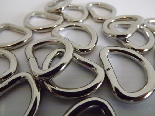 25mm Welded Metal D Ring Buckles x 100 for Webbing