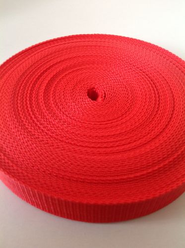 20mm 3/4 inch Quality Red Webbing in 10 metres