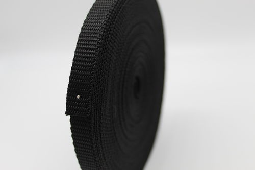 10mm Black Polypropylene Webbing in 10 metre length