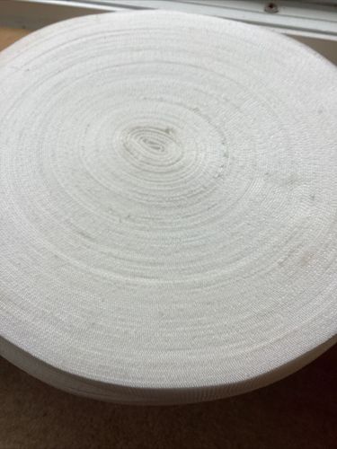 45 Meters White Webbing Tape Strap 25mm, 1 inch Wide Factory seconds CLEARANCE
