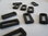 10 x 25mm Black Plastic 2 Bar Belt Loop Square Ring Buckles